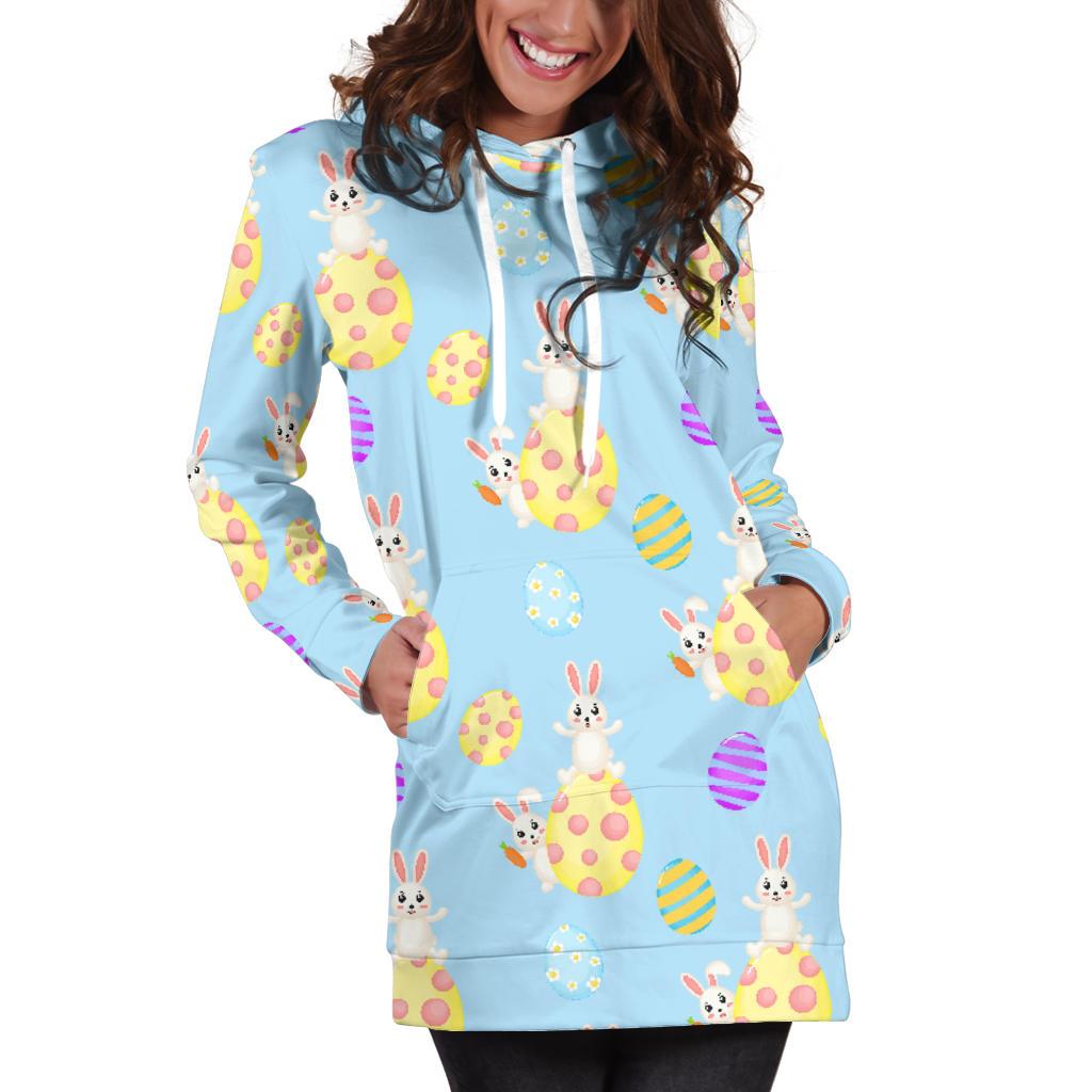 Easter Eggs Pattern Print Design RB015 Women Hoodie Dress