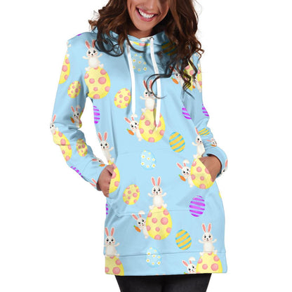 Easter Eggs Pattern Print Design RB015 Women Hoodie Dress