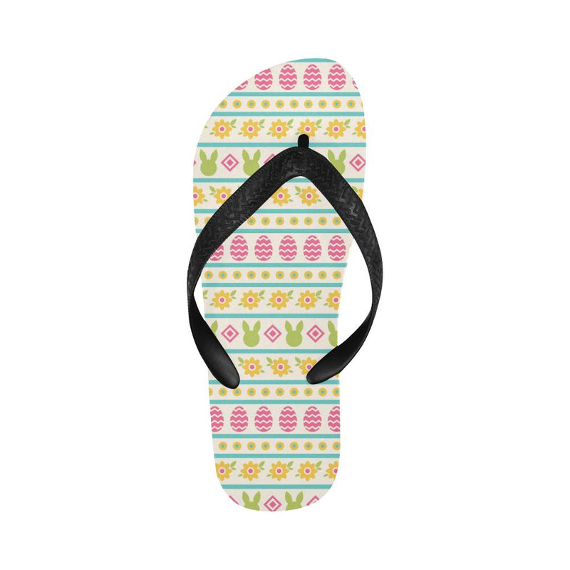 Easter Eggs Pattern Print Design RB016 Flip Flops-JorJune