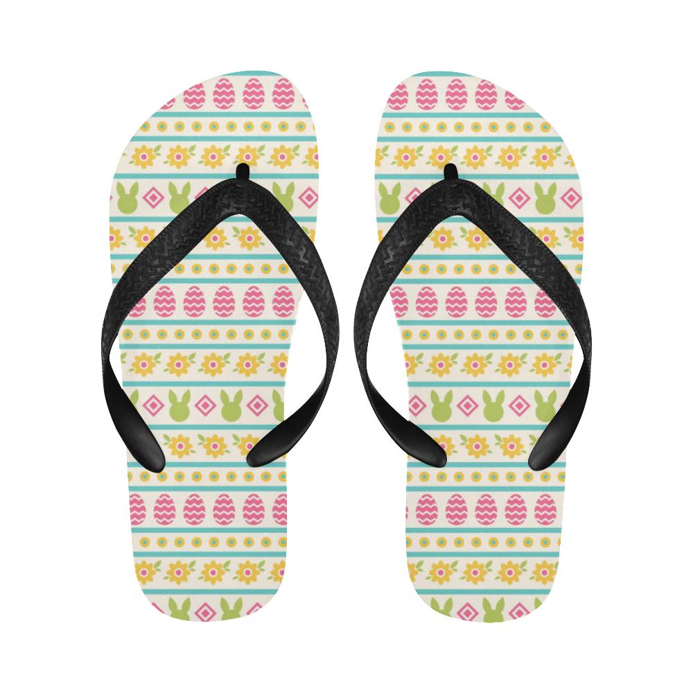 Easter Eggs Pattern Print Design RB016 Flip Flops-JorJune