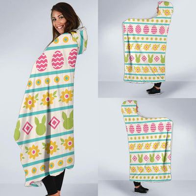 Easter Eggs Pattern Print Design RB016 Hooded Blanket-JORJUNE.COM