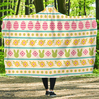 Easter Eggs Pattern Print Design RB016 Hooded Blanket-JORJUNE.COM