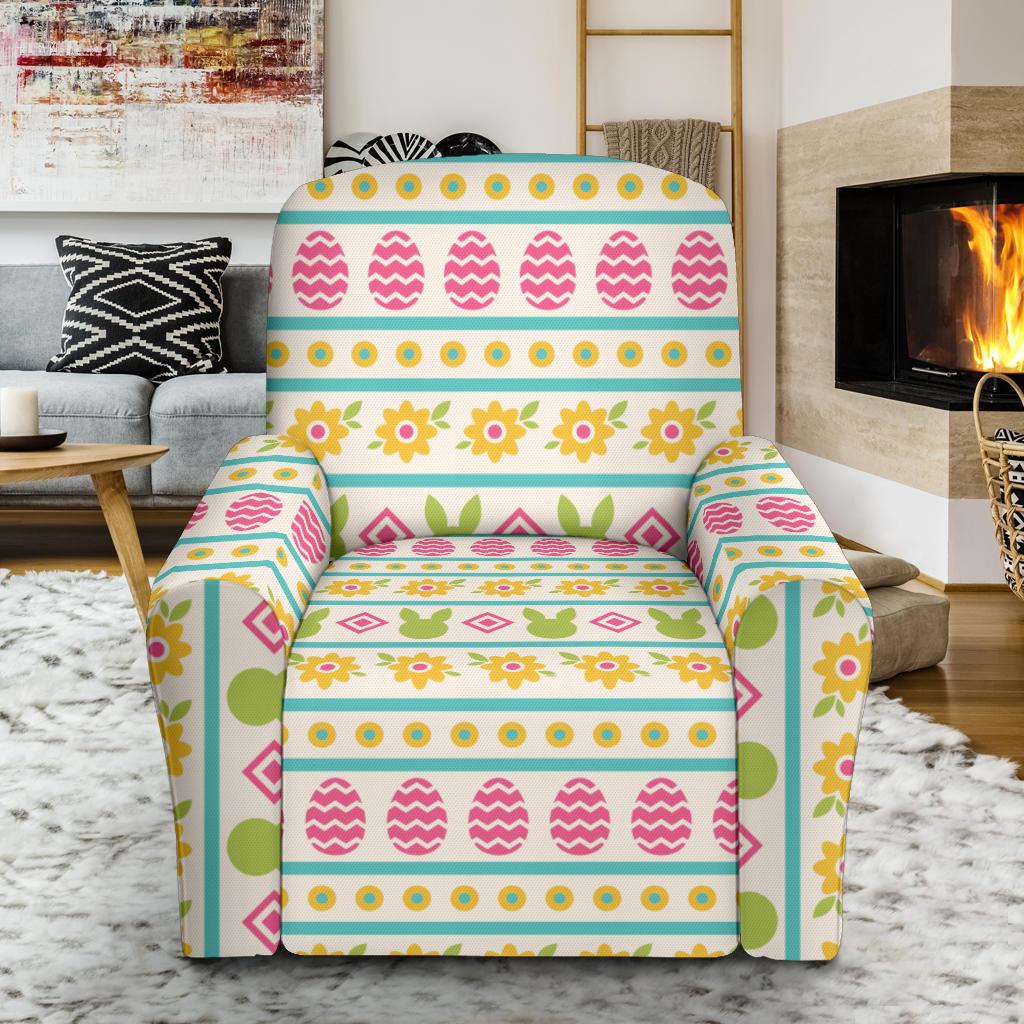 Easter Eggs Pattern Print Design RB016 Recliner Slipcover-JORJUNE.COM
