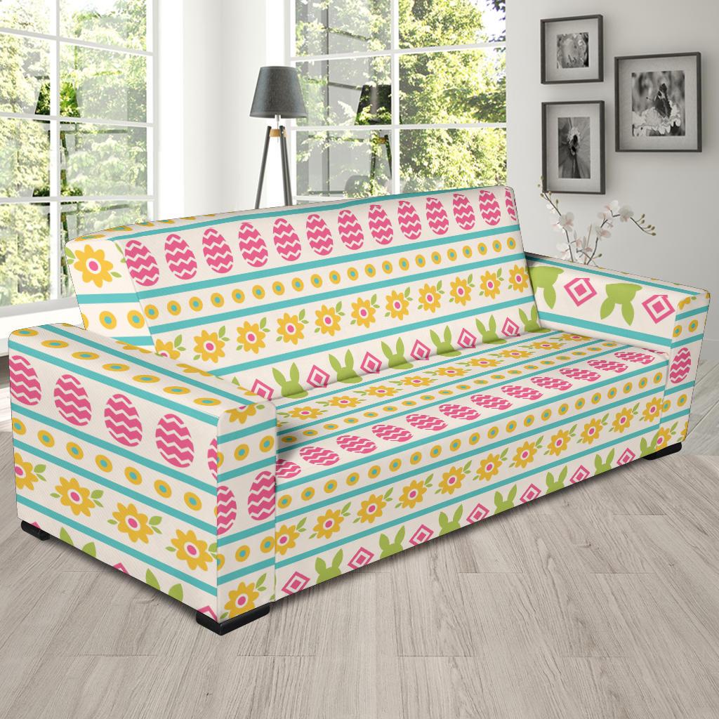 Easter Eggs Pattern Print Design RB016 Sofa Slipcover-JORJUNE.COM