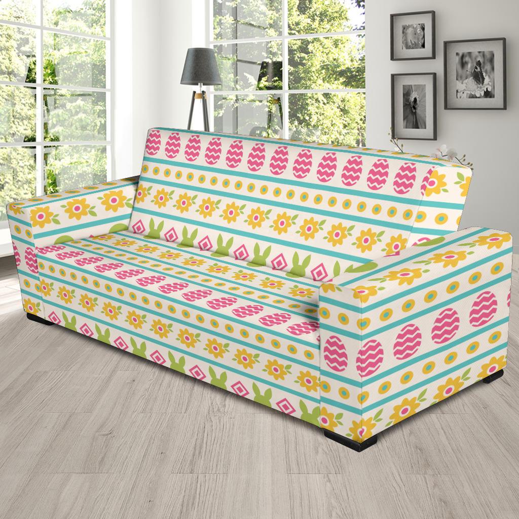 Easter Eggs Pattern Print Design RB016 Sofa Slipcover-JORJUNE.COM