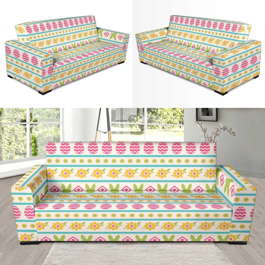 Easter Eggs Pattern Print Design RB016 Sofa Slipcover-JORJUNE.COM