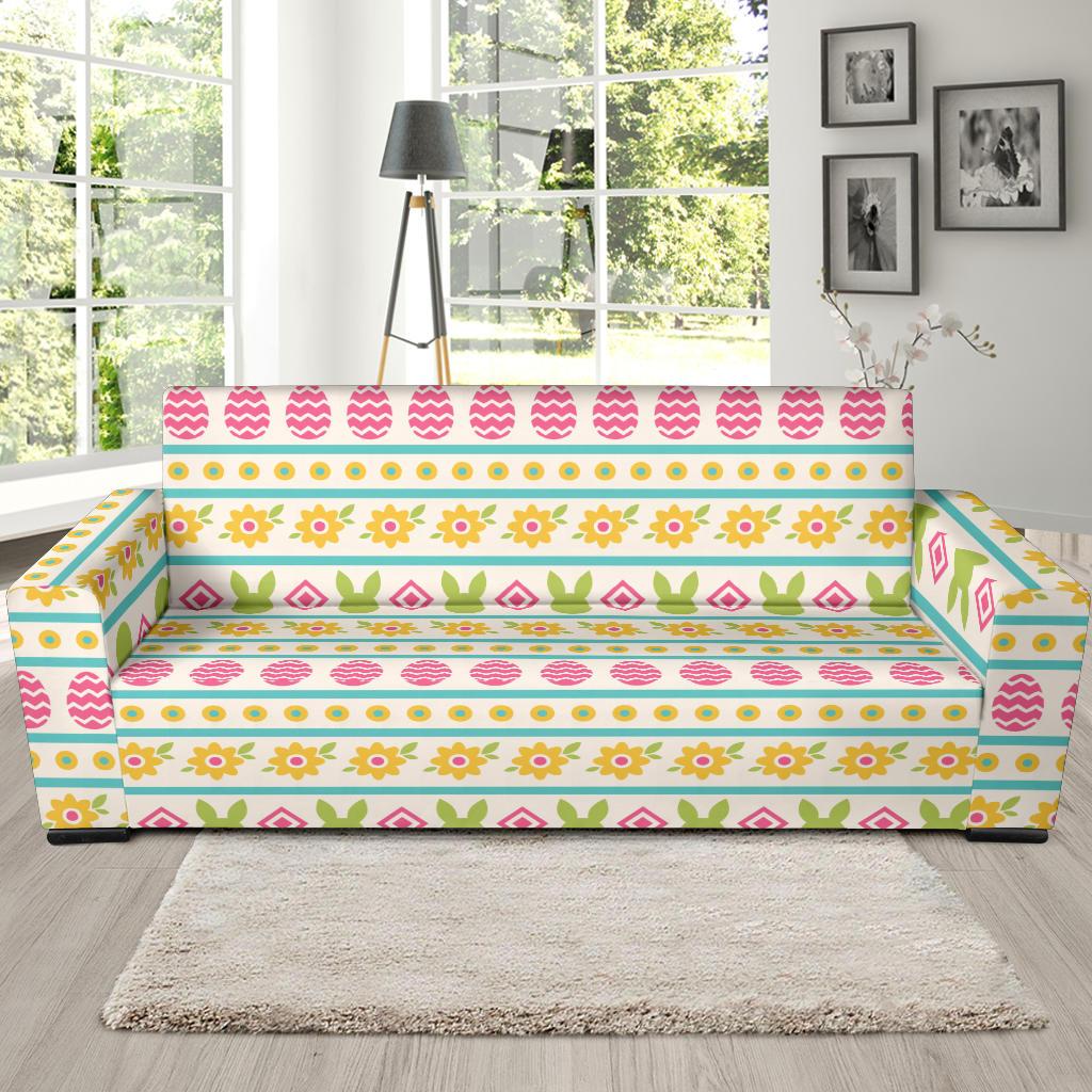 Easter Eggs Pattern Print Design RB016 Sofa Slipcover-JORJUNE.COM