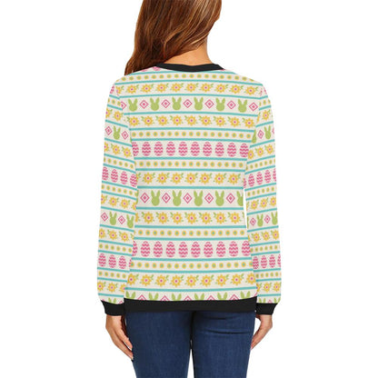 Easter Eggs Pattern Print Design RB016 Women Long Sleeve Sweatshirt-JorJune