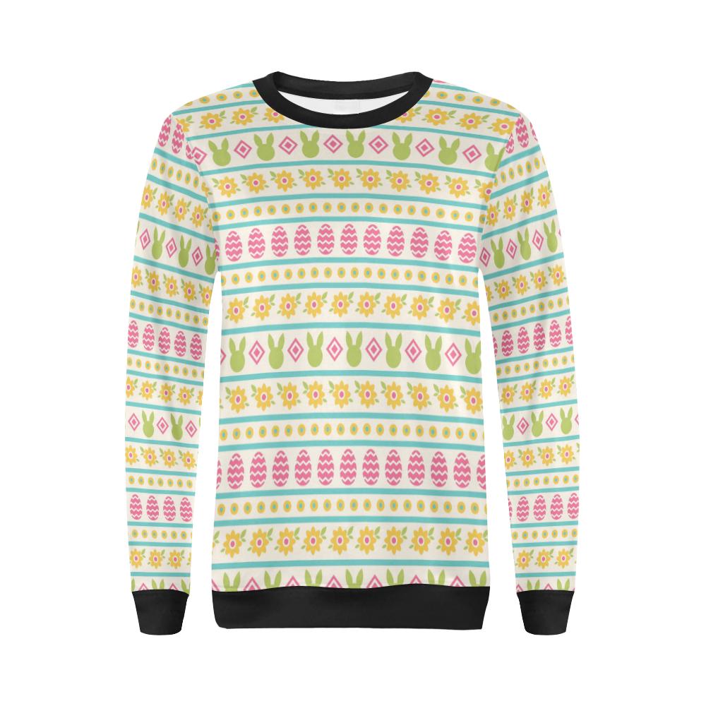 Easter Eggs Pattern Print Design RB016 Women Long Sleeve Sweatshirt-JorJune
