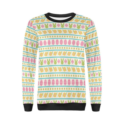 Easter Eggs Pattern Print Design RB016 Women Long Sleeve Sweatshirt-JorJune