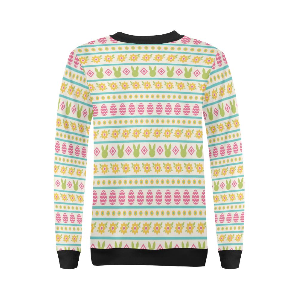 Easter Eggs Pattern Print Design RB016 Women Long Sleeve Sweatshirt-JorJune