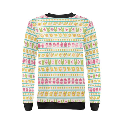Easter Eggs Pattern Print Design RB016 Women Long Sleeve Sweatshirt-JorJune