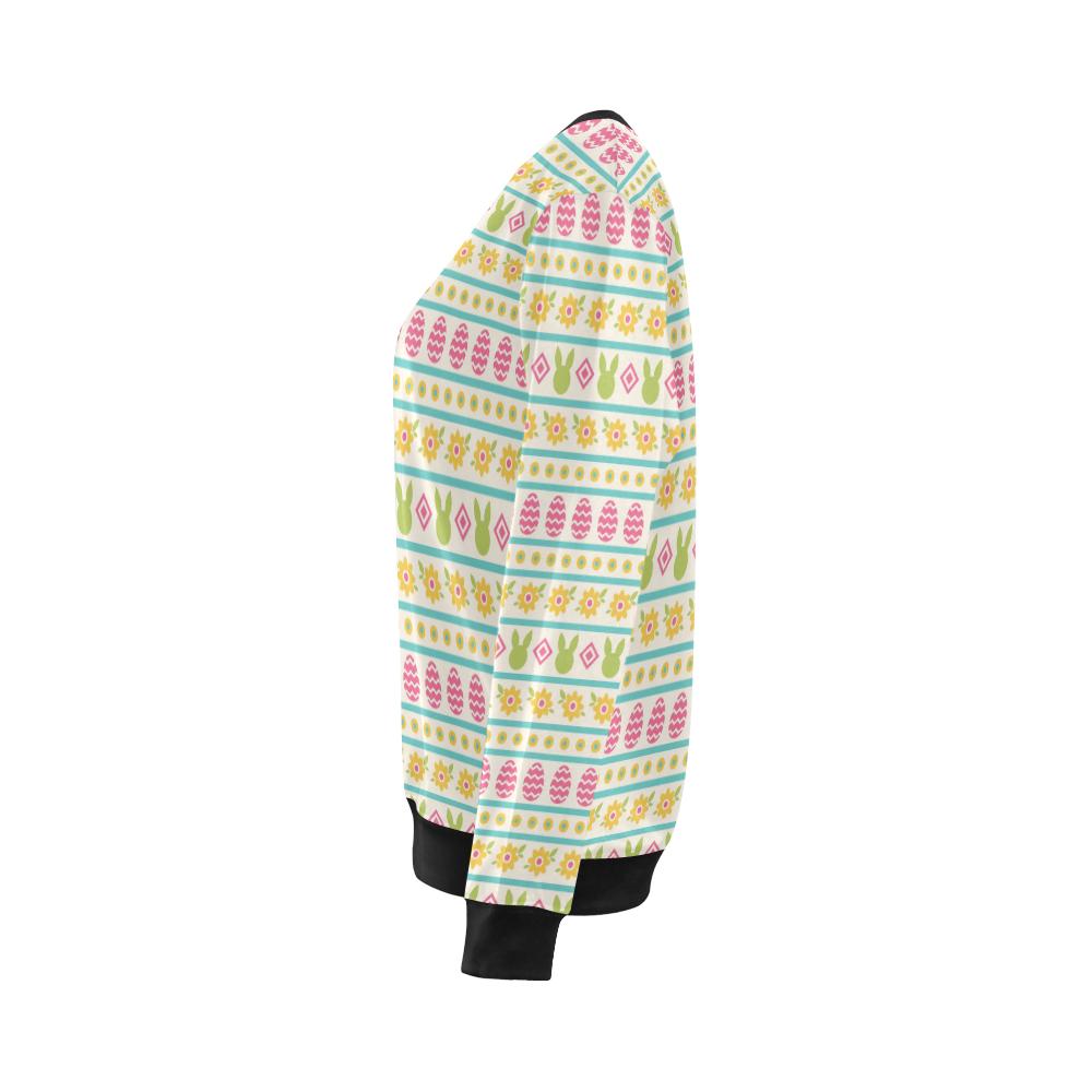 Easter Eggs Pattern Print Design RB016 Women Long Sleeve Sweatshirt-JorJune