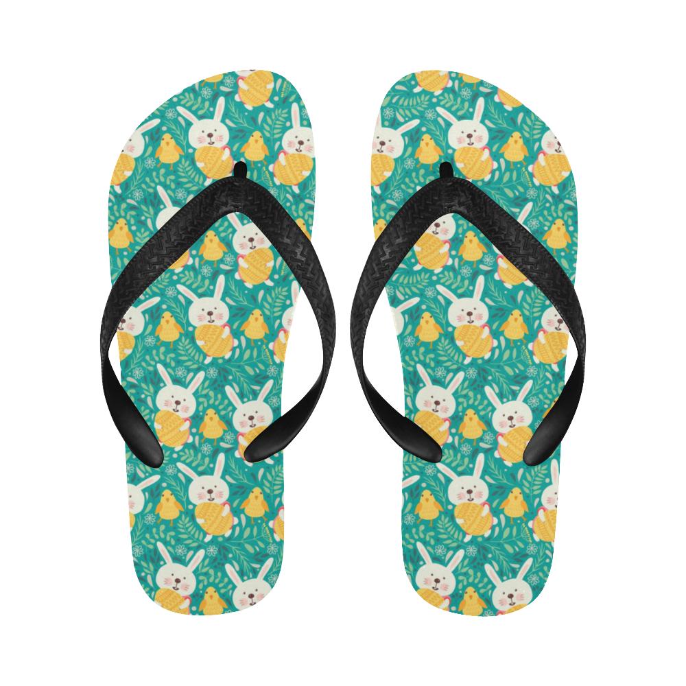 Easter Eggs Pattern Print Design RB02 Flip Flops-JorJune