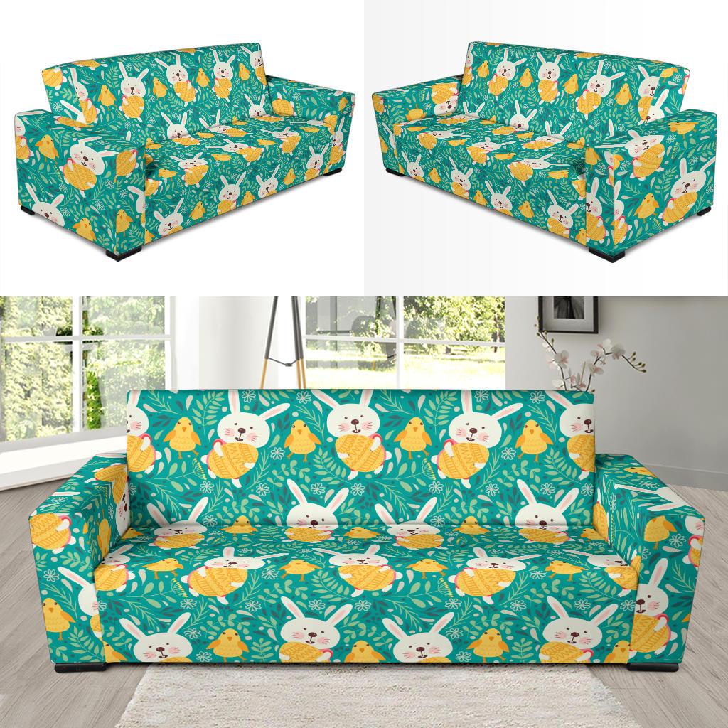 Easter Eggs Pattern Print Design RB02 Sofa Slipcover-JORJUNE.COM