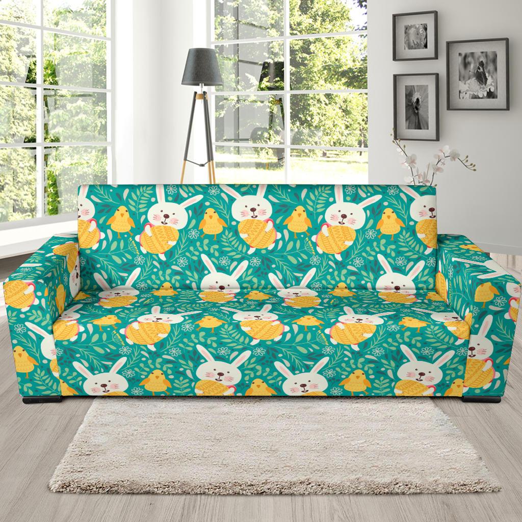 Easter Eggs Pattern Print Design RB02 Sofa Slipcover-JORJUNE.COM