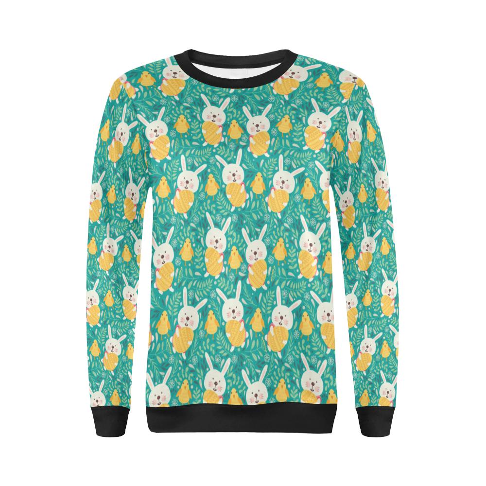 Easter Eggs Pattern Print Design RB02 Women Long Sleeve Sweatshirt-JorJune