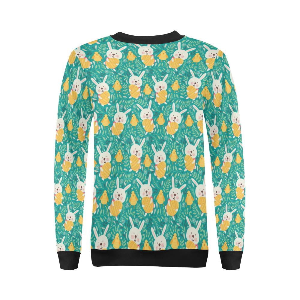 Easter Eggs Pattern Print Design RB02 Women Long Sleeve Sweatshirt-JorJune
