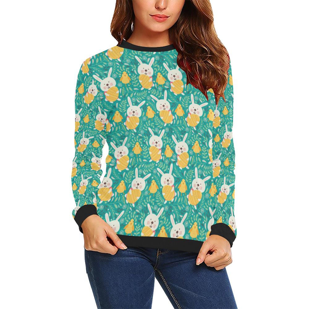 Easter Eggs Pattern Print Design RB02 Women Long Sleeve Sweatshirt-JorJune