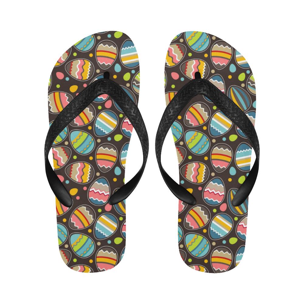 Easter Eggs Pattern Print Design RB03 Flip Flops-JorJune