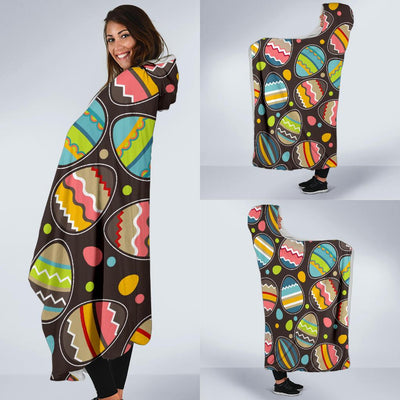 Easter Eggs Pattern Print Design RB03 Hooded Blanket-JORJUNE.COM