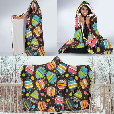 Easter Eggs Pattern Print Design RB03 Hooded Blanket-JORJUNE.COM