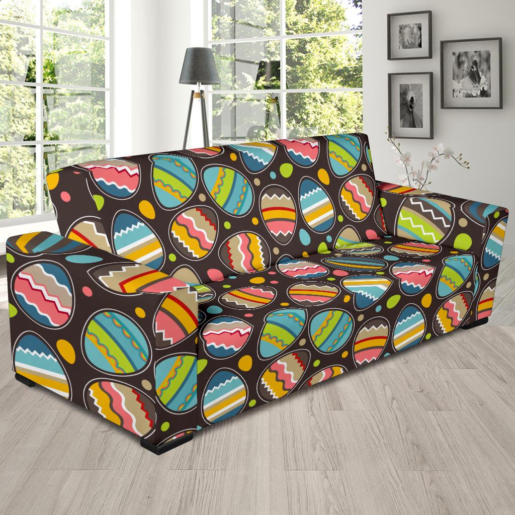 Easter Eggs Pattern Print Design RB03 Sofa Slipcover-JORJUNE.COM