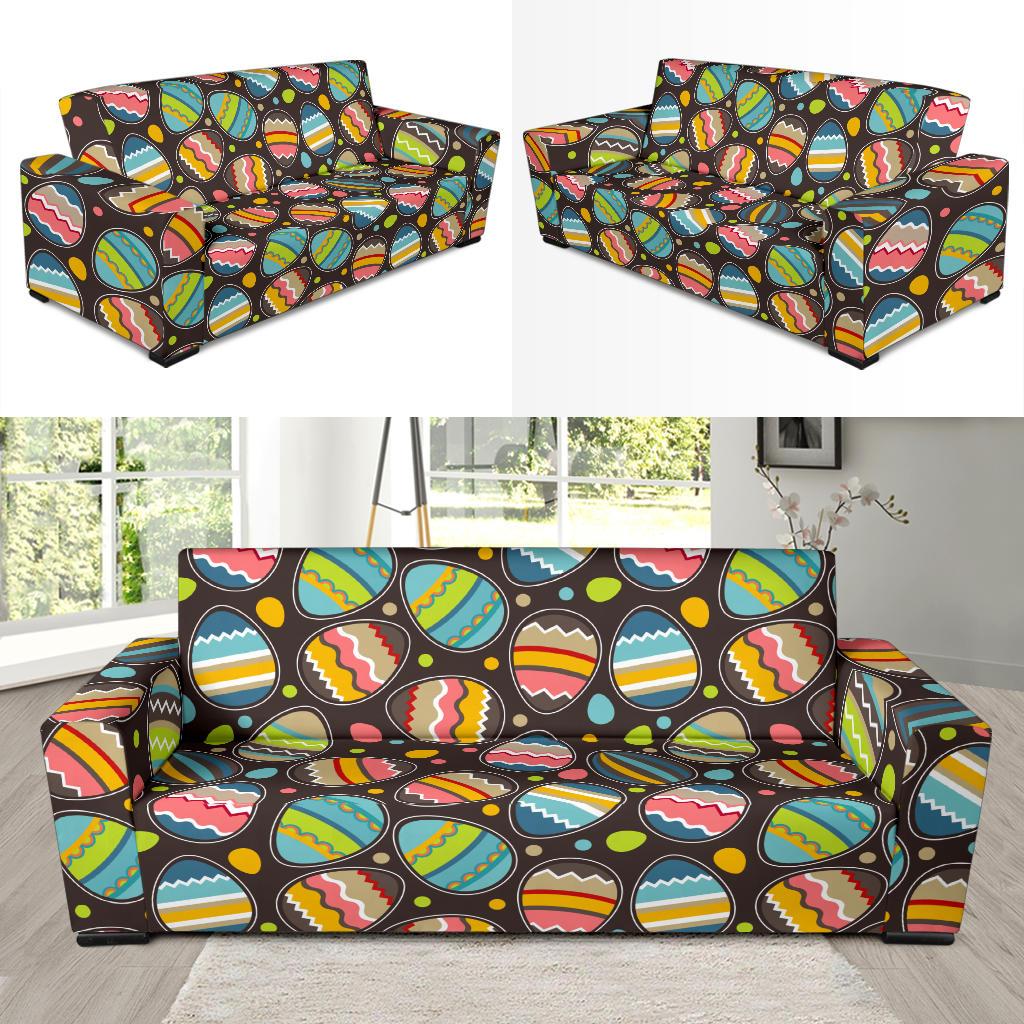 Easter Eggs Pattern Print Design RB03 Sofa Slipcover-JORJUNE.COM