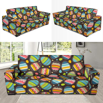 Easter Eggs Pattern Print Design RB03 Sofa Slipcover-JORJUNE.COM