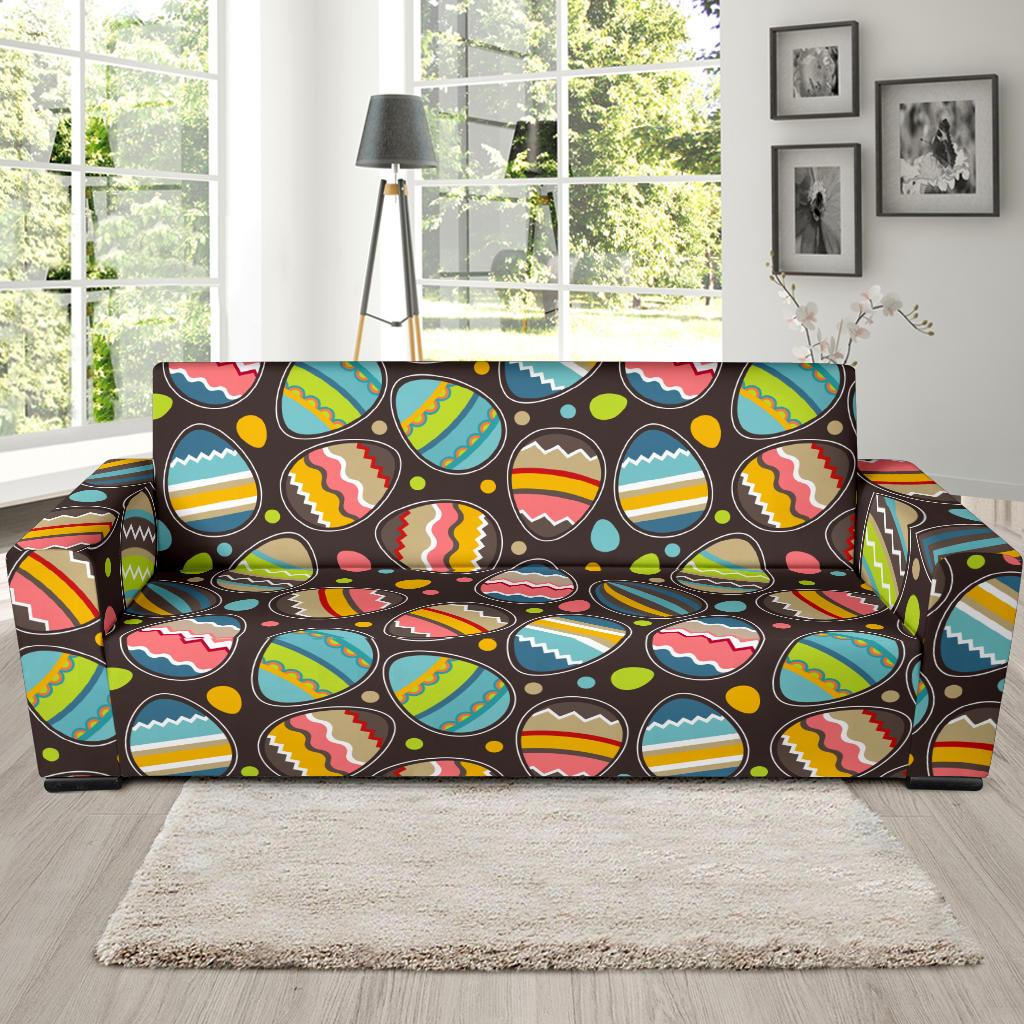 Easter Eggs Pattern Print Design RB03 Sofa Slipcover-JORJUNE.COM