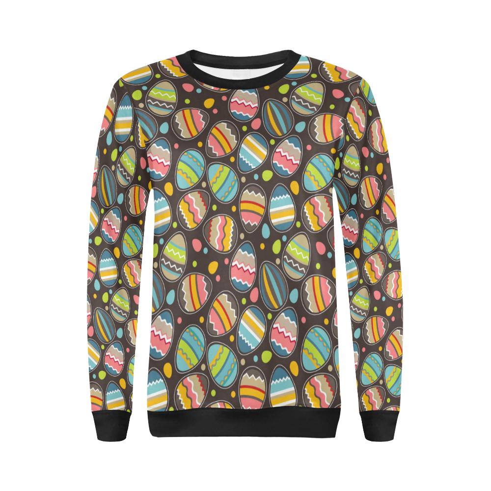 Easter Eggs Pattern Print Design RB03 Women Long Sleeve Sweatshirt-JorJune