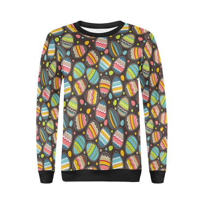 Easter Eggs Pattern Print Design RB03 Women Long Sleeve Sweatshirt-JorJune