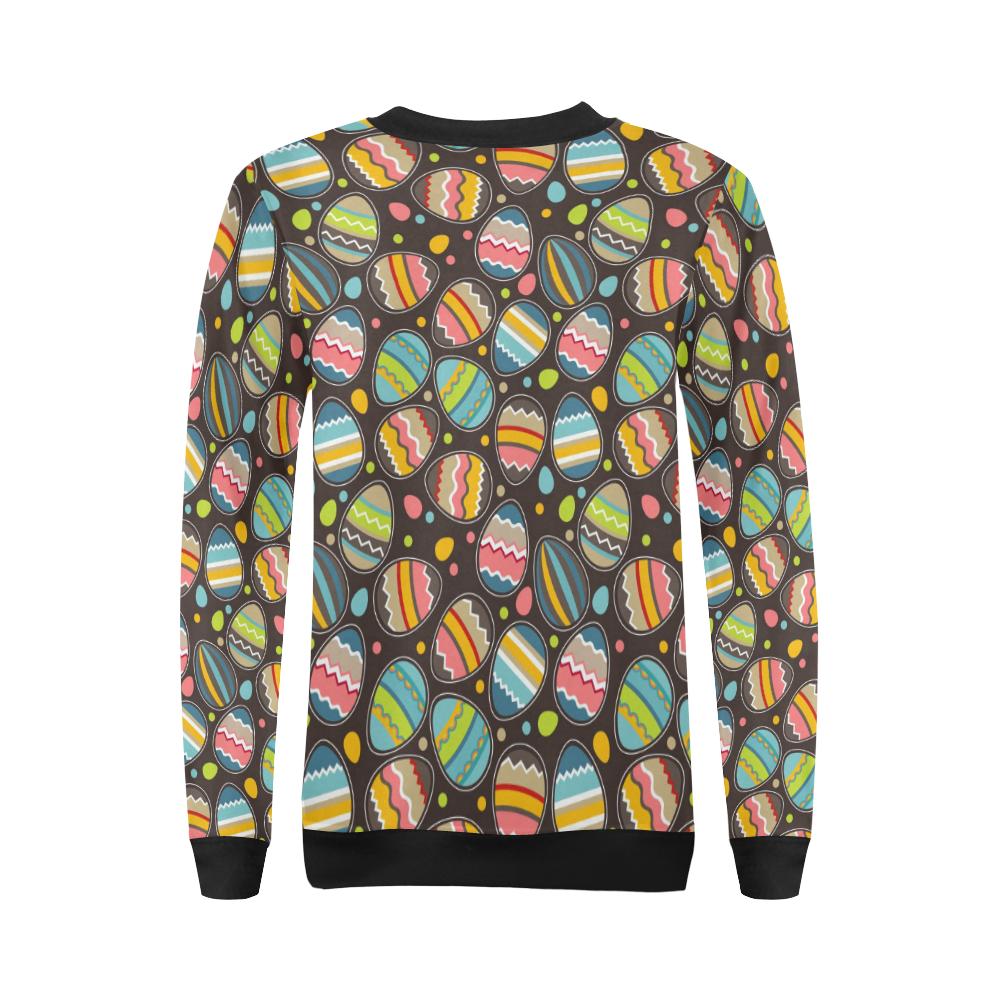 Easter Eggs Pattern Print Design RB03 Women Long Sleeve Sweatshirt-JorJune