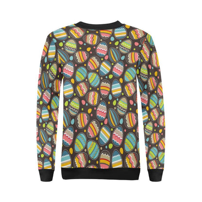 Easter Eggs Pattern Print Design RB03 Women Long Sleeve Sweatshirt-JorJune