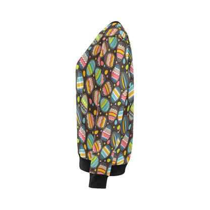 Easter Eggs Pattern Print Design RB03 Women Long Sleeve Sweatshirt-JorJune