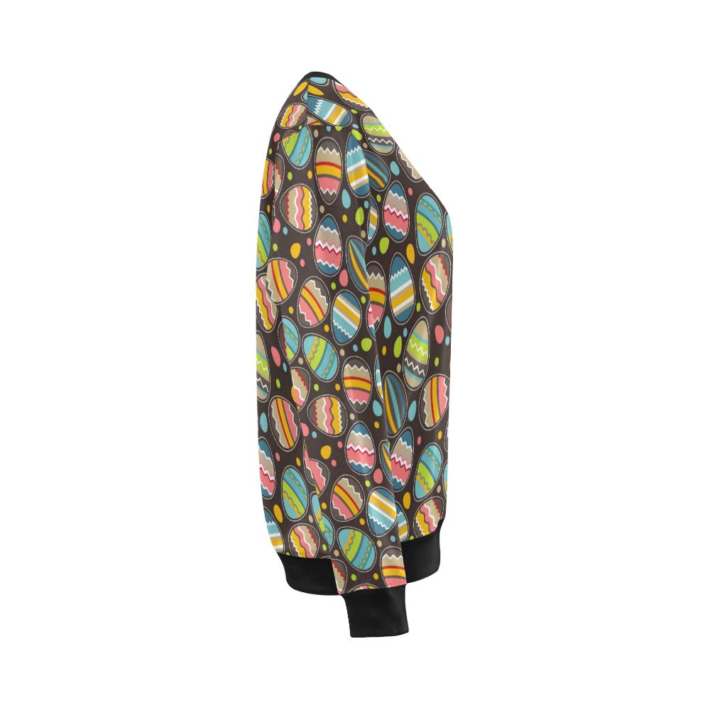 Easter Eggs Pattern Print Design RB03 Women Long Sleeve Sweatshirt-JorJune