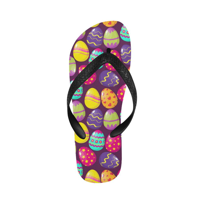 Easter Eggs Pattern Print Design RB04 Flip Flops-JorJune