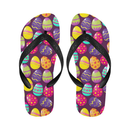 Easter Eggs Pattern Print Design RB04 Flip Flops-JorJune