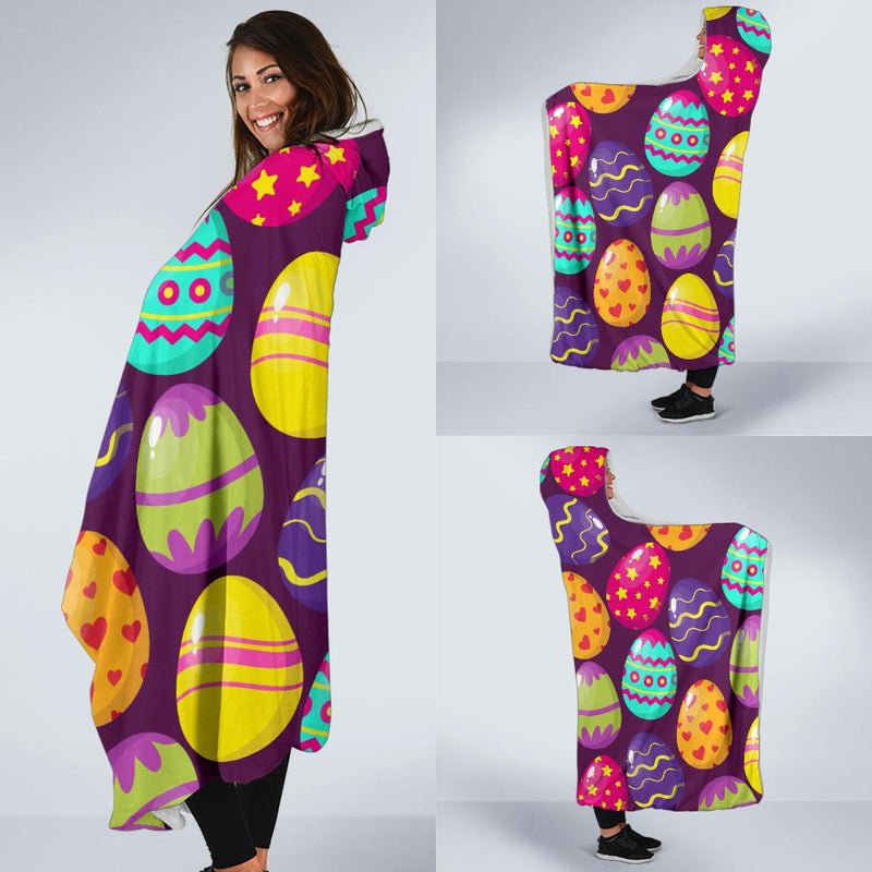 Easter Eggs Pattern Print Design RB04 Hooded Blanket-JORJUNE.COM