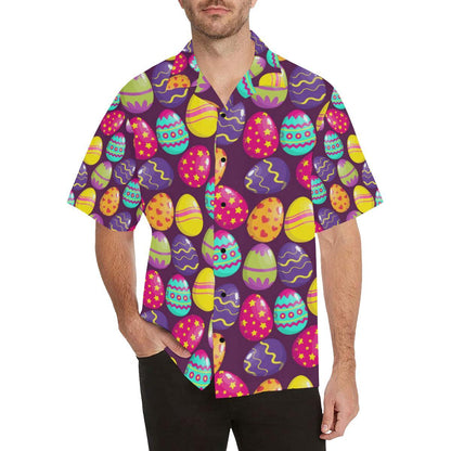Easter Eggs Pattern Print Design RB04 Men Hawaiian Shirt-JorJune