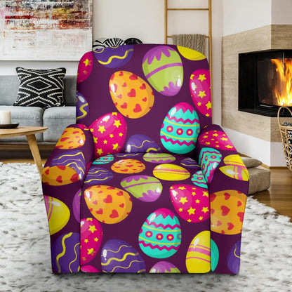 Easter Eggs Pattern Print Design RB04 Recliner Slipcover-JORJUNE.COM