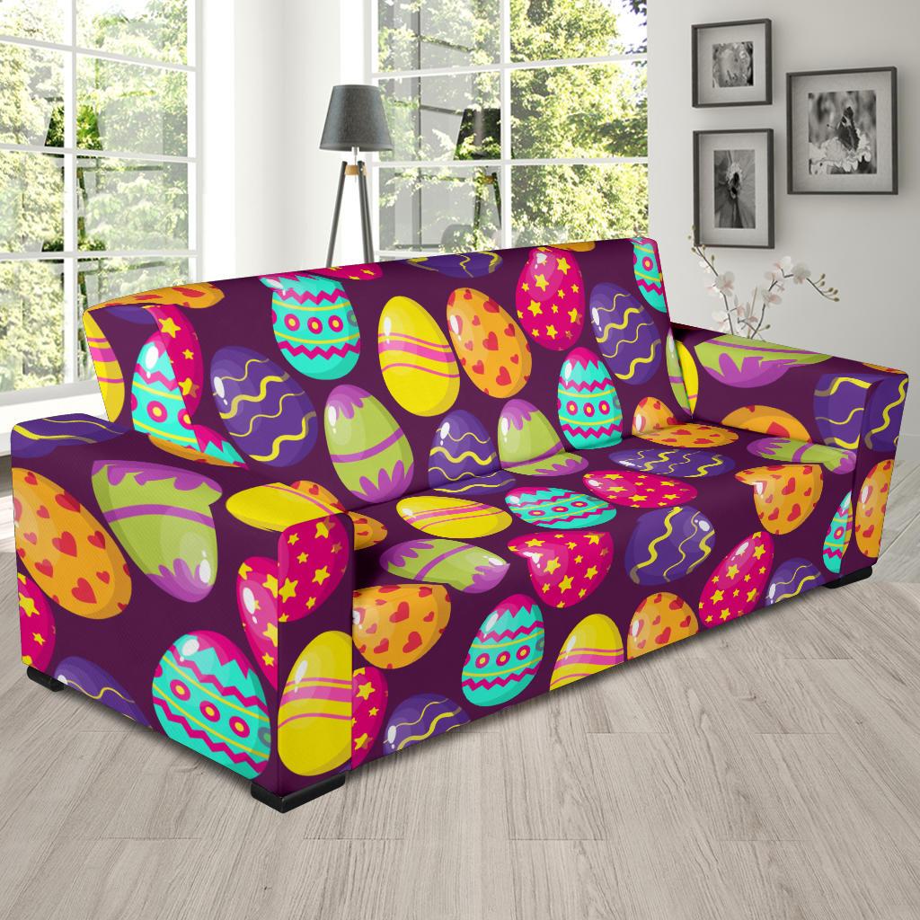 Easter Eggs Pattern Print Design RB04 Sofa Slipcover-JORJUNE.COM