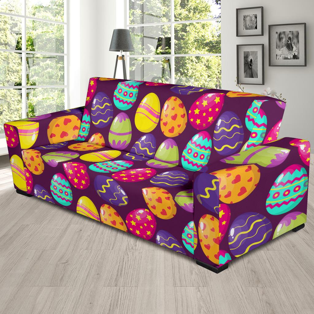 Easter Eggs Pattern Print Design RB04 Sofa Slipcover-JORJUNE.COM