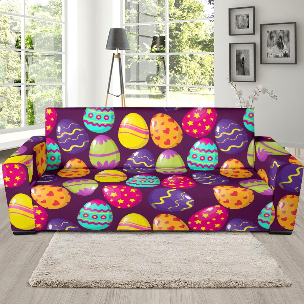 Easter Eggs Pattern Print Design RB04 Sofa Slipcover-JORJUNE.COM