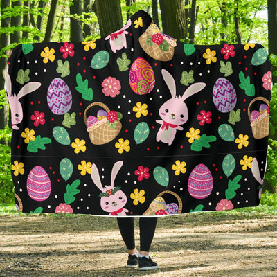 Easter Eggs Pattern Print Design RB05 Hooded Blanket-JORJUNE.COM