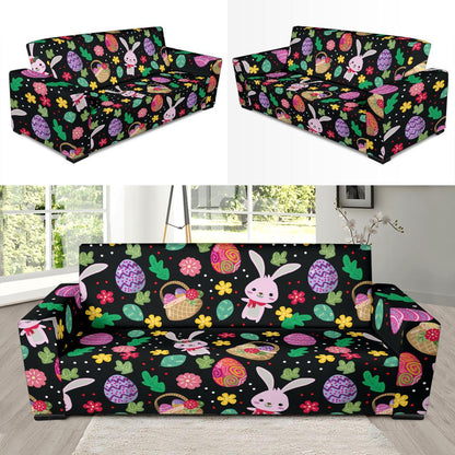 Easter Eggs Pattern Print Design RB05 Sofa Slipcover-JORJUNE.COM