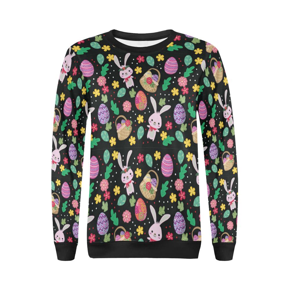 Easter Eggs Pattern Print Design RB05 Women Long Sleeve Sweatshirt-JorJune