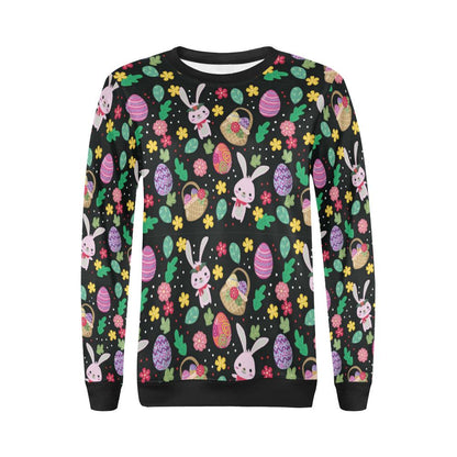 Easter Eggs Pattern Print Design RB05 Women Long Sleeve Sweatshirt-JorJune