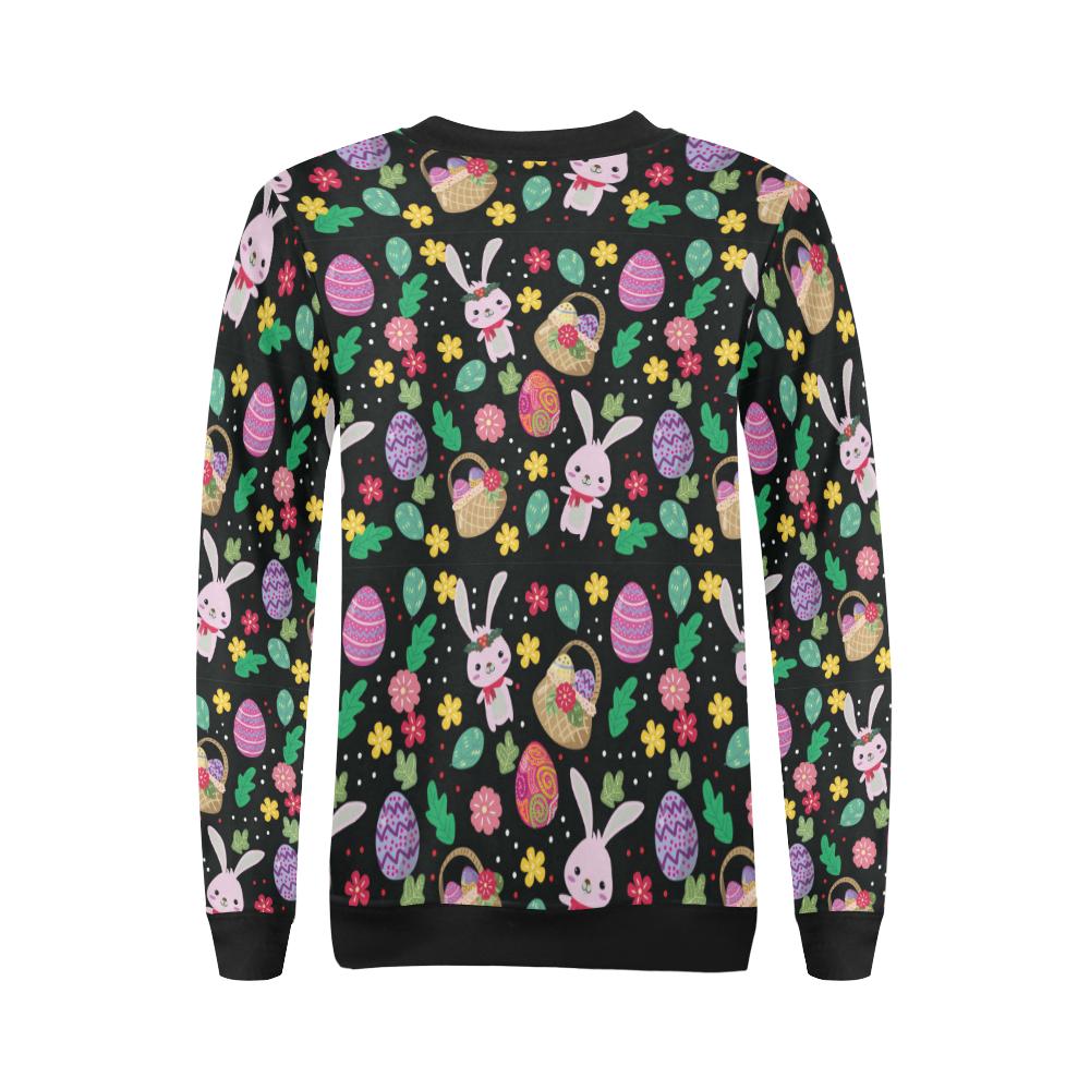 Easter Eggs Pattern Print Design RB05 Women Long Sleeve Sweatshirt-JorJune