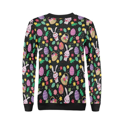 Easter Eggs Pattern Print Design RB05 Women Long Sleeve Sweatshirt-JorJune